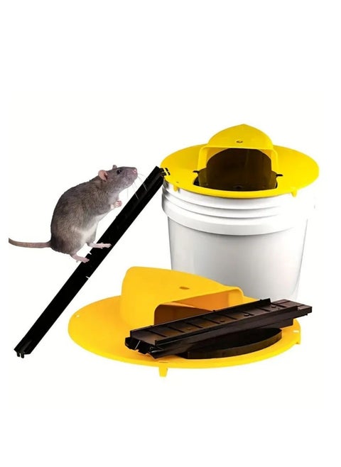 Safe & Humane Rolling Reset Mouse Trap Catch Release Live Mice with Auto Reset & Flip N Slide Bucket Lid