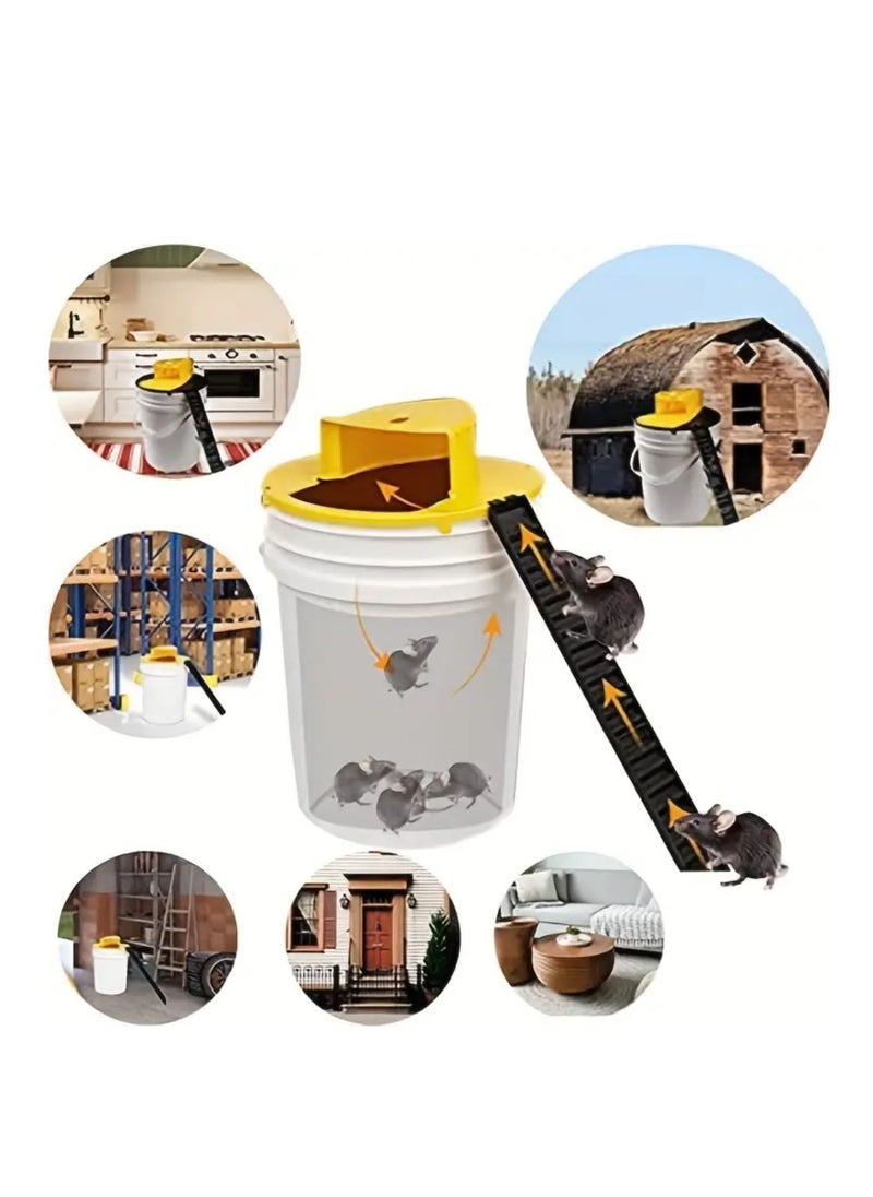 Safe & Humane Rolling Reset Mouse Trap Catch Release Live Mice with Auto Reset & Flip N Slide Bucket Lid