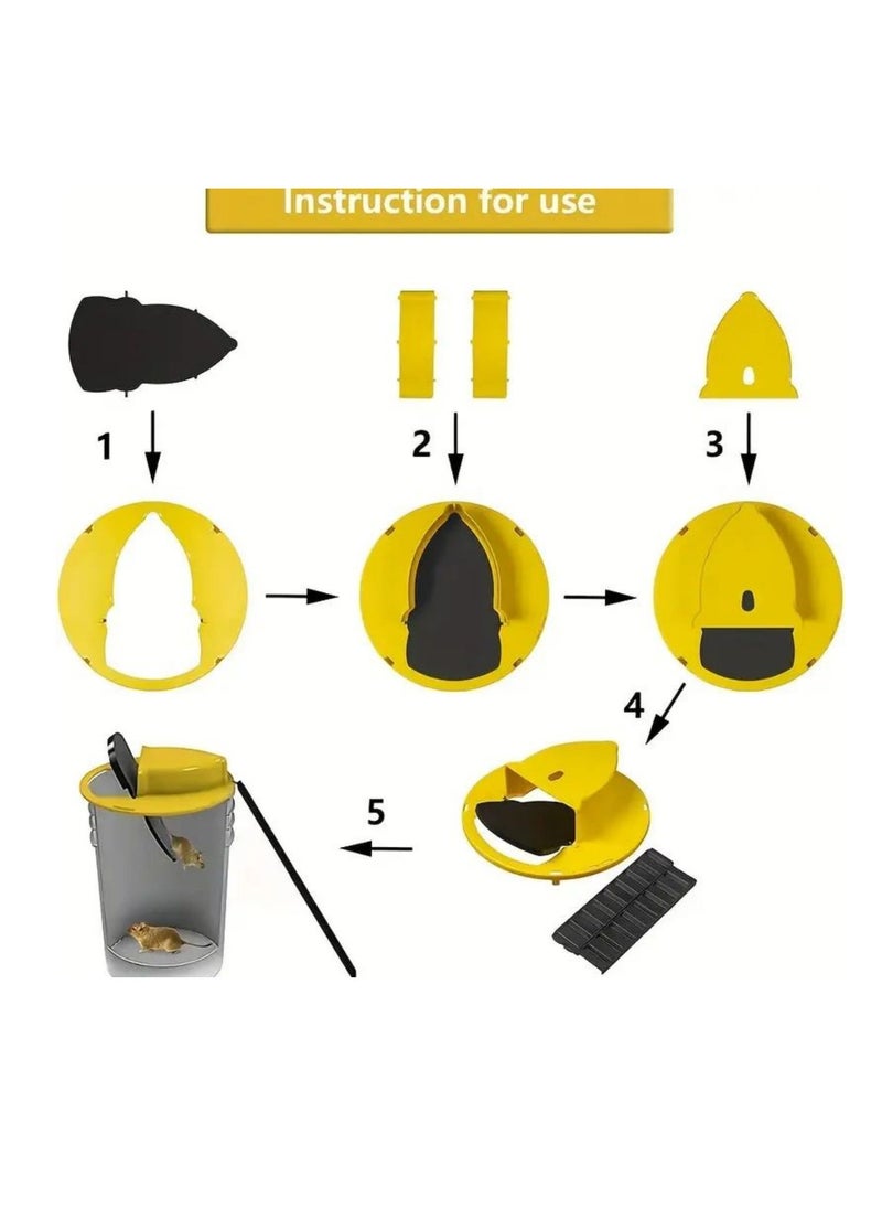 Safe & Humane Rolling Reset Mouse Trap Catch Release Live Mice with Auto Reset & Flip N Slide Bucket Lid