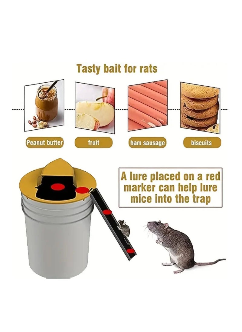Safe & Humane Rolling Reset Mouse Trap Catch Release Live Mice with Auto Reset & Flip N Slide Bucket Lid