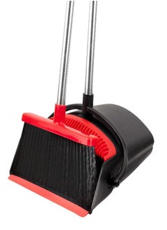 Broom and Dustpan Set - Strongest NO MORE TEARS 80% Heavier Duty - Upright Standing Dust Pan with Extendable Broomstick for Easy Sweeping - Easy Assembly Great Use for Home Kitchen Room Office Lobby