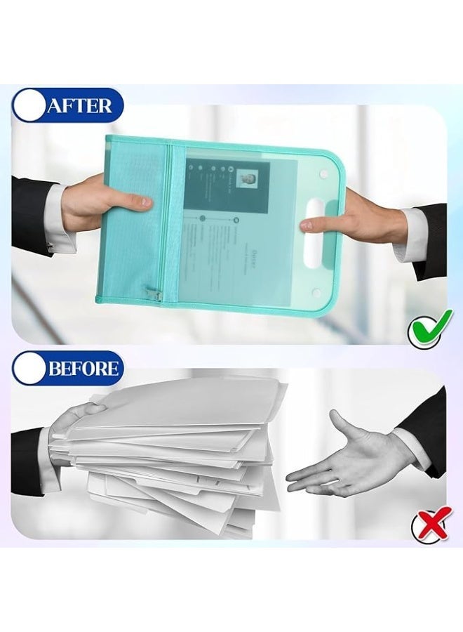 سوبريم مجلد ملف 4pcs a4 ، منظم ملف 13 جيبًا مع تسمية a4 توسيع ملف عمودي مع منظم مستند إيصال محمول للمدرسة المكتبية - Image 4