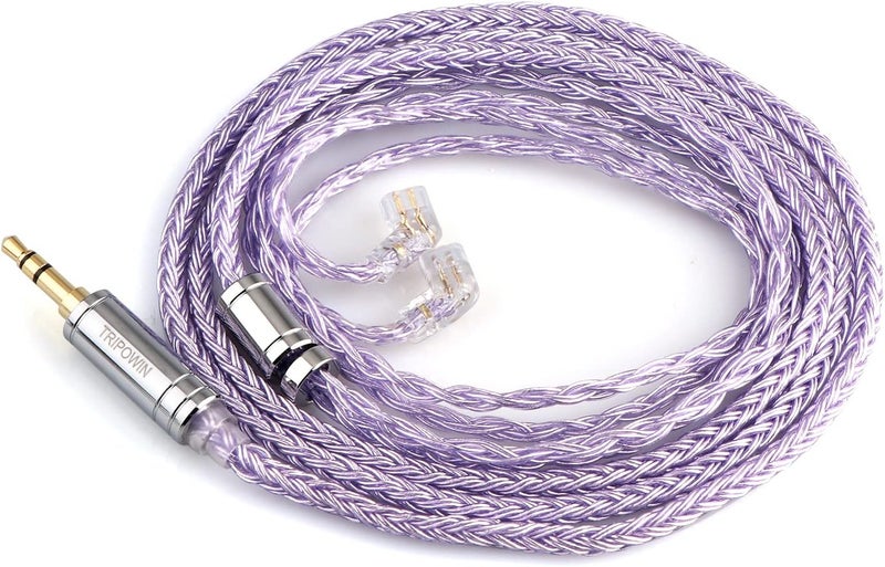 Linsoul Tripowin Zonie IEM Cable - 16 Core Silver Plated Earphone Upgrade, 1.25m SPC for ZS10 PRO, AS10 PRO, ZSN PRO X, Lavender - Image 1