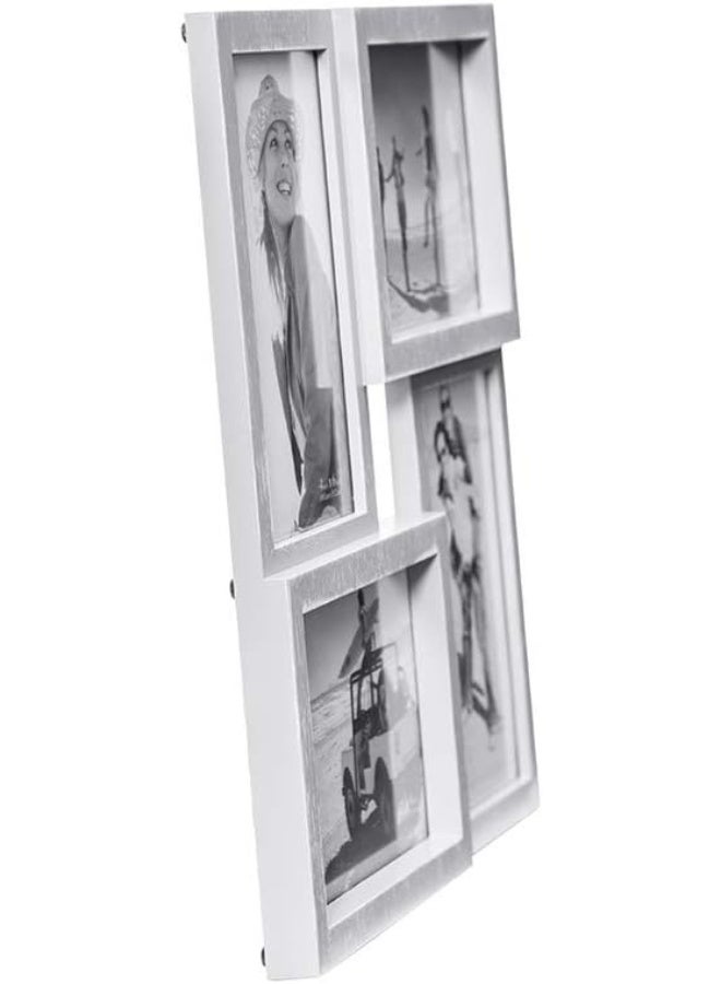 Malden International Designs Puzzle Wall Collages Berkshire Graywash Dimensional Wall Collage Picture Frame 4 Option 44x6 Gray - Image 2