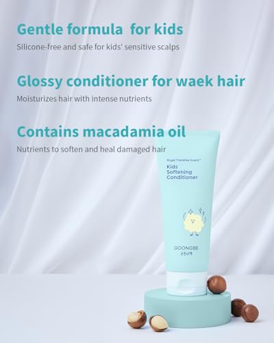 GOONGBE Kids' Softening Hair Conditioner - Korean Kids Glossy Hair Conditioner for Weak, Frizzy and Tangle Prone Hair - Silicone-Free Formula - Allergen Free Scent, 6.76oz. - Image 3