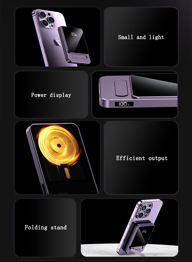 10000mAh Magnetic Wireless Power Bank Portable Charger PD 22.5W Type-C Input/Output 15W Wireless Charging Compatible with IPhone.Samsung. HuaWei. XiaoMi. Honor - Image 4