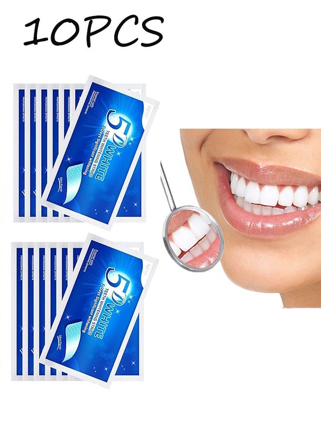 BIOAOUA 5D Teeth Whitening Strips ,3 Days Significant Whitening,Safe for Enamel,Remove Tough Stains and Easy Application 10PCS - Image 1