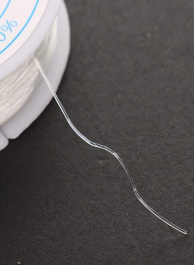 M Fabrics 10m Clear Stretchy Elastic Cord 0.8mm for Beading Jewellery Making Bracelets & Necklaces (Pack of 1 Spool) - Image 3