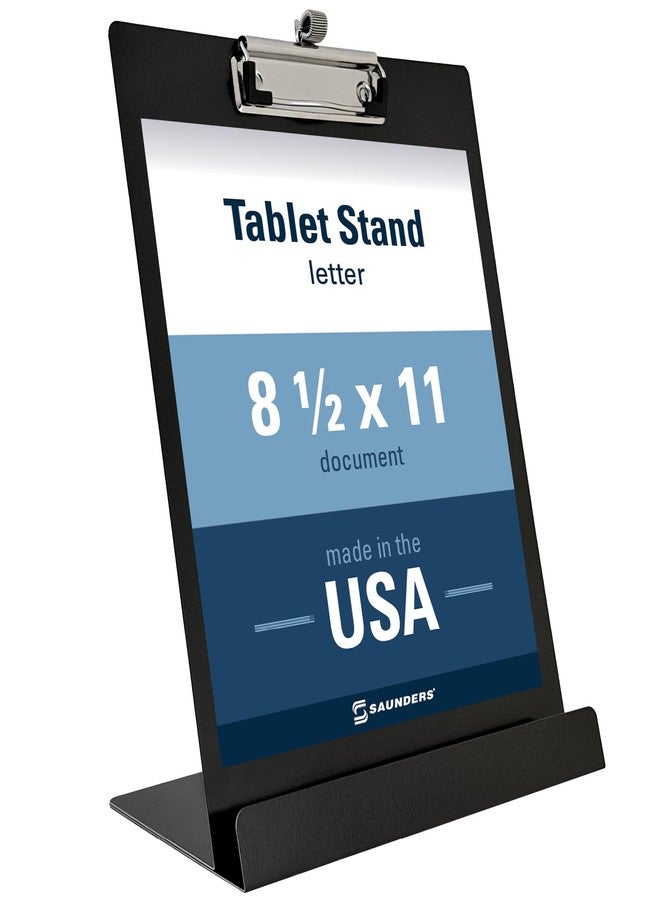 Saunders Free Standing Clipboard and Tablet Stand, Black Letter Size Paper Organizer with Steel Clip for Office, School & Work - Clip Board Paper Stand Holds Documents, Tablets & Phones - Made in USA - Image 1