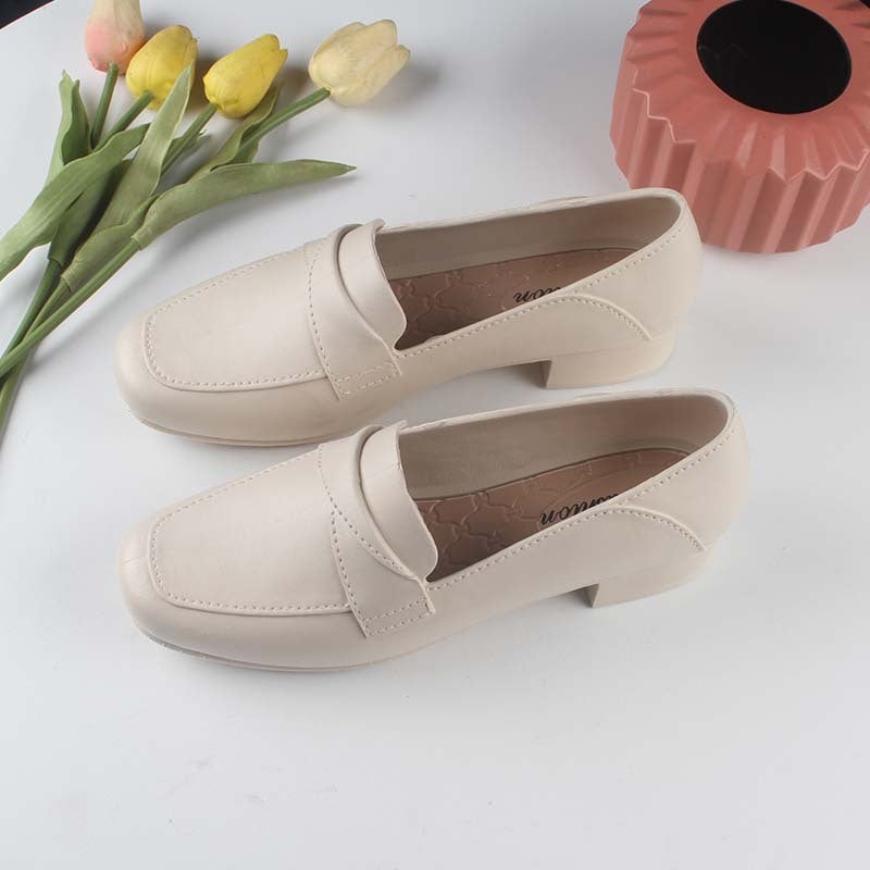 Heli Shark'S New Women'S Summer Thick-Heeled Shoes, Fashionable And Casual Flat-Soled Solid-Color Sandals, Low-Heeled Slip-On Outer Shoes For Women - Image 1
