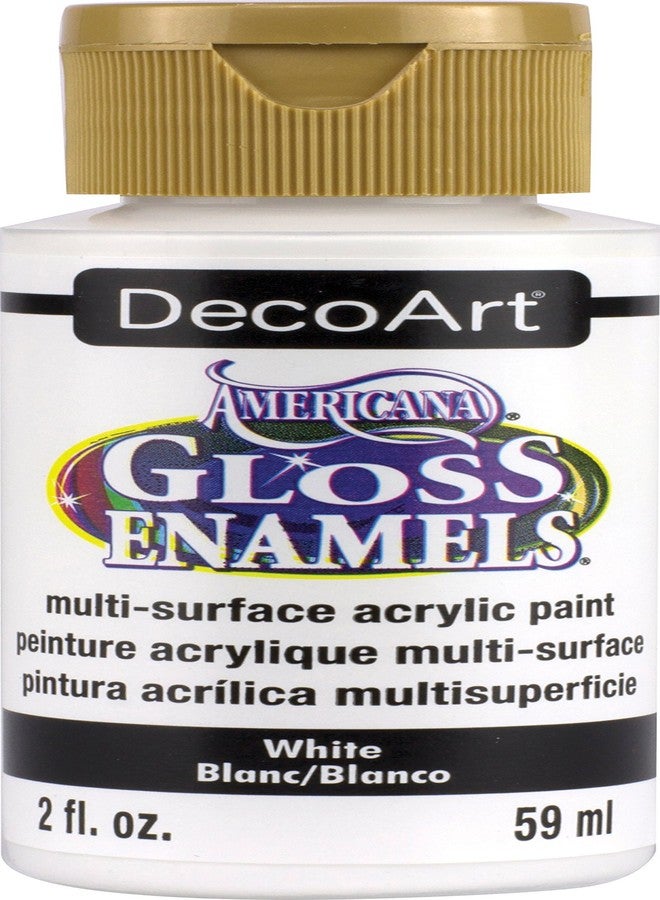 DecoArt Americana Gloss Enamels 2 Ounces White DAG-01 (6-Pack)6