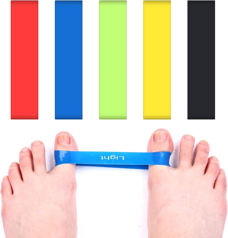 Hallux valgus correction split toe big toe set 5-piece, portable circular elastic stretch belt (multi-color) - Image 1