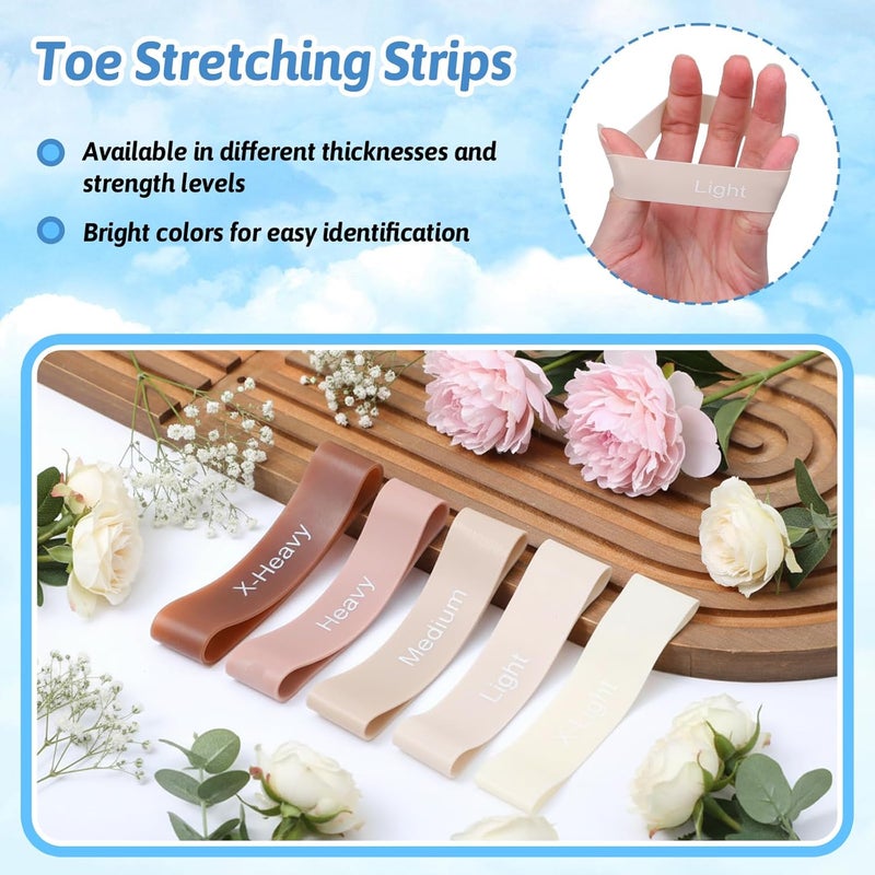 Hallux valgus correction split toe big toe set 5-piece, portable circular elastic stretch belt (multi-color) - Image 3