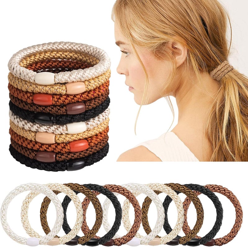 Elastic Hair TiesHairs Ties for Women Aujzoo 20Pcs Elastics Hair Bands Ponytail Holders Spiral Hair Ties for Girls Hair Accessories