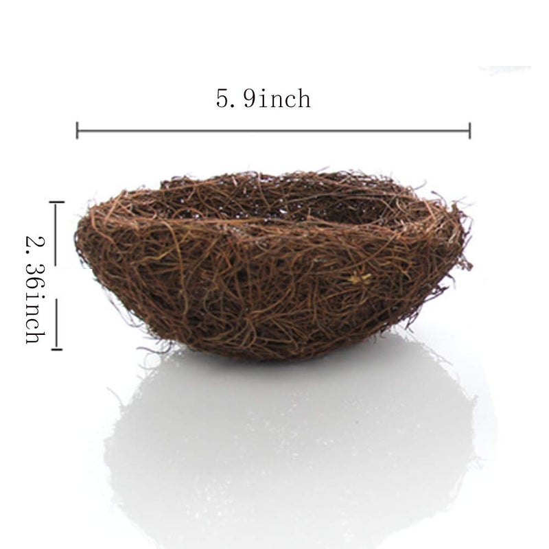 Asikkon Rattan Bird's Nest Easter Rattan Nest for Garden Yard Home Party Wedding Easter Decor(5.9Inch) - Image 2