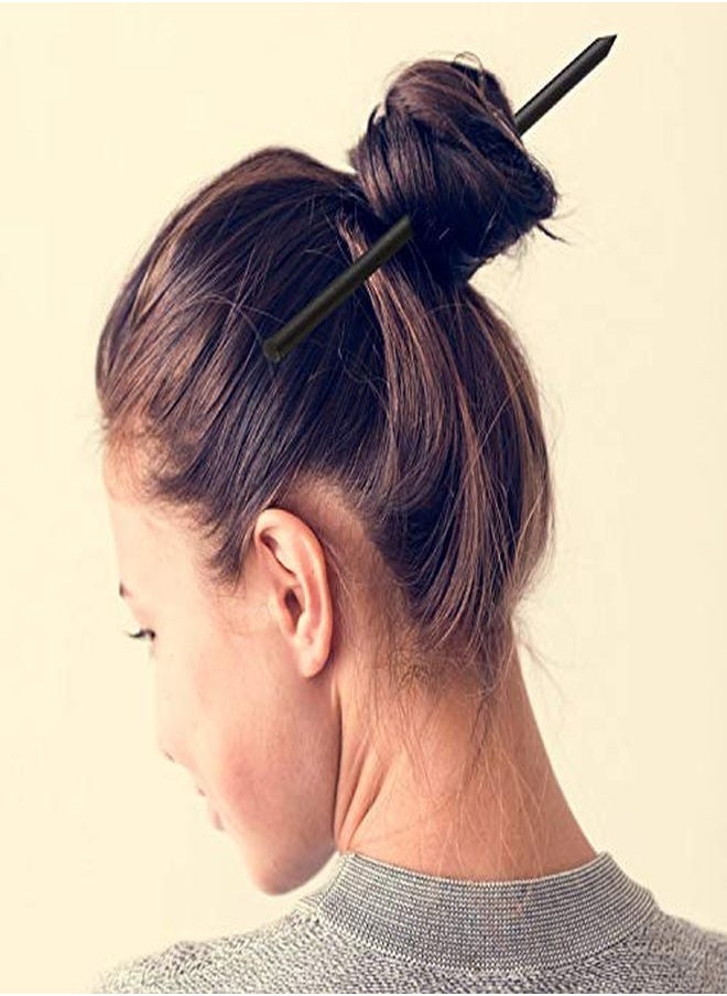 WILLBOND 20 Pieces Vintage Wood Hair Sticks Pencil Hair Sticks Chopstick Hair Clip Black Long Hairpins, Chinese Hair Chopsticks For Women And Girls Bun Hairstyles Decorative Holder  - Image 5