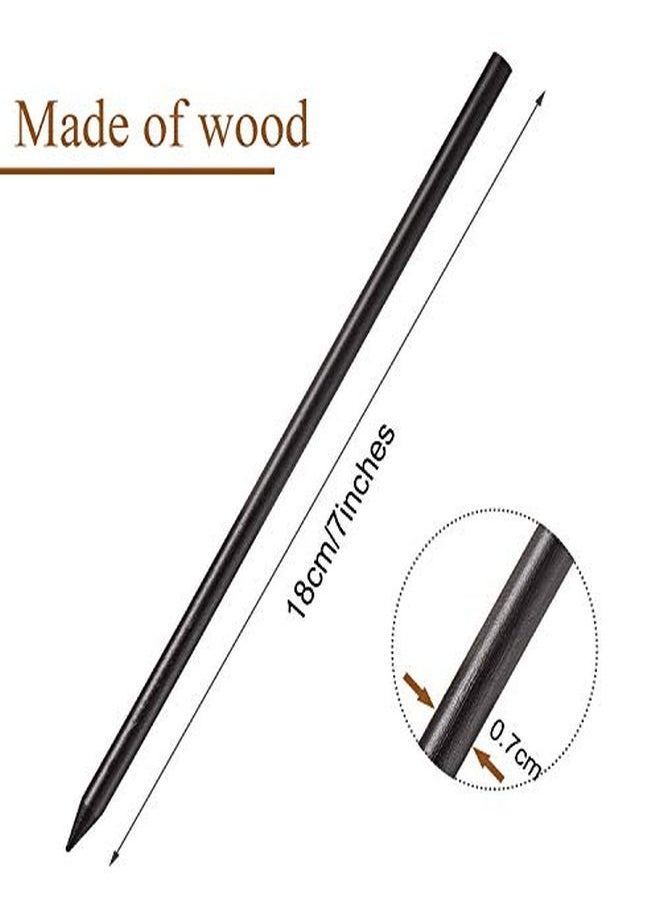 WILLBOND 20 Pieces Vintage Wood Hair Sticks Pencil Hair Sticks Chopstick Hair Clip Black Long Hairpins, Chinese Hair Chopsticks For Women And Girls Bun Hairstyles Decorative Holder  - Image 2