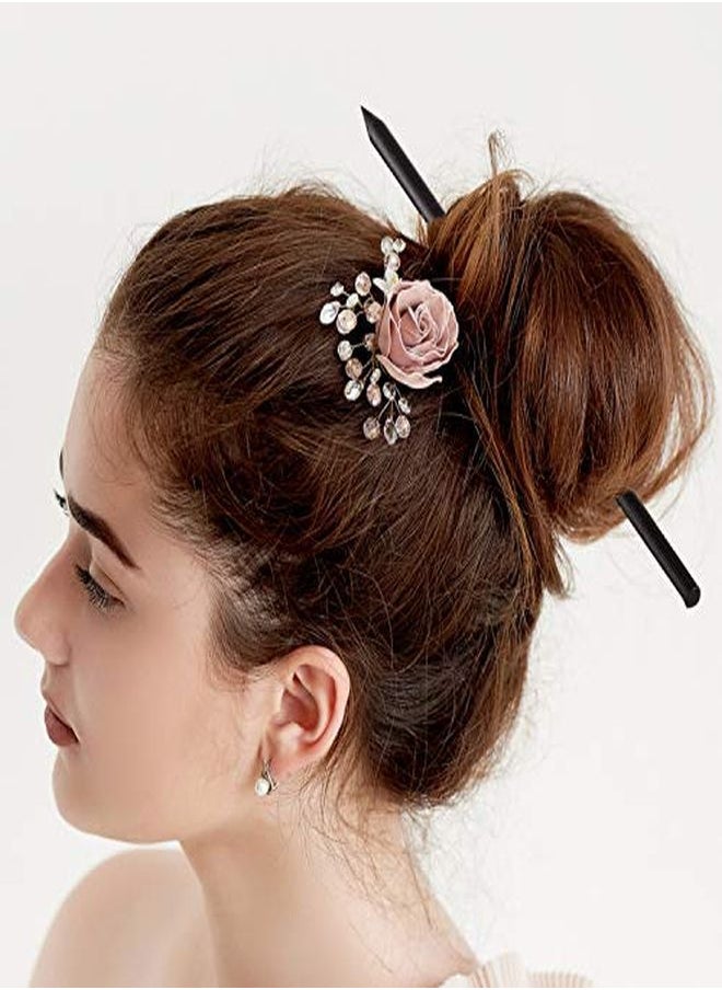 WILLBOND 20 Pieces Vintage Wood Hair Sticks Pencil Hair Sticks Chopstick Hair Clip Black Long Hairpins, Chinese Hair Chopsticks For Women And Girls Bun Hairstyles Decorative Holder  - Image 3
