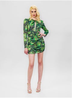 BITOLIA GALLERY Short Stretch Long Sleeves Dress Green  - Image 1