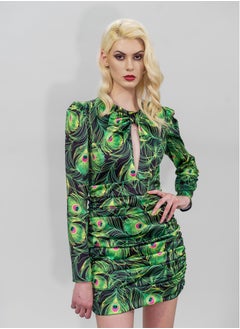BITOLIA GALLERY Short Stretch Long Sleeves Dress Green  - Image 5