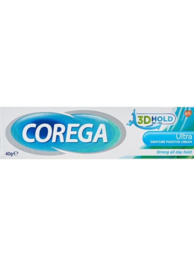 COREGA Corega Denture Fixative Cream, Ultra Cream For Teeth & Gums, 40 G  - Image 3