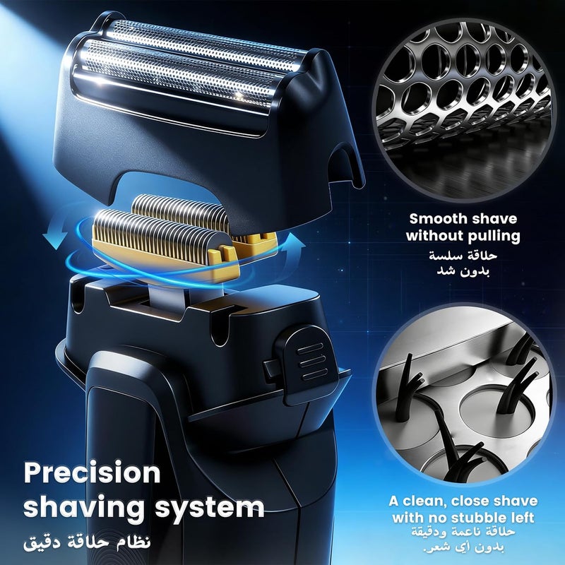 nafas Portable Electric Shaver for Men, Reciprocating Foil Razor with Pop-Up Trimmer, USB Rechargeable Cordless Shaving Machine, Suitable for Everyday Grooming, Ideal Holiday Gift for Husband and Dad - Image 4