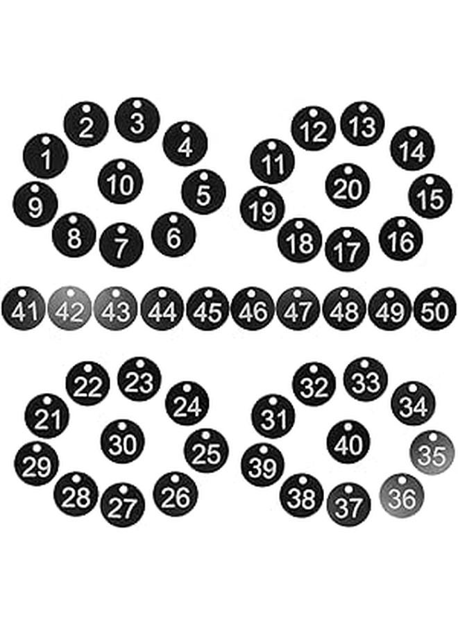 Numbered Key Tags 1 50 With Plastic Hanging Discs For Cabinet Coding Key Identification - Image 1