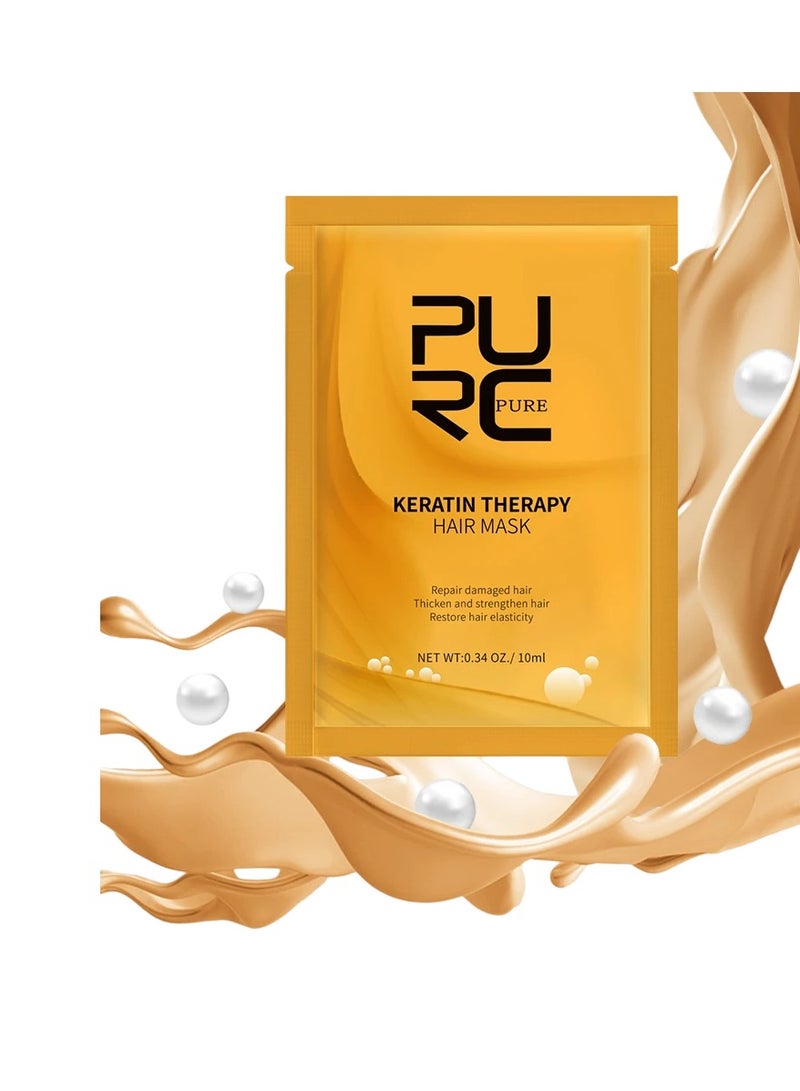 PURC Keratin Hair Mask, Hair Treatment Conditioner Mask, Quick Absorption Soft Hair Scalp Care Essence, Smooth And Gentle Hair Oil For Hair Damage Repair And Hair Restoration - Image 1
