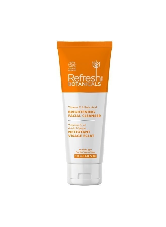 Refresh Botanicals Brightening Facial Cleanser with Vitamin C, Lemon & Cucumber Extracts, ECOCERT COSMOS Certified Organic Sulfate-Free Face Wash, Hydrating Daily Cleanser for Bright-Looking Skin, Removes Dirt, Oil & Makeup, Vegan, Cruelty-Free, Made in Canada - Image 1
