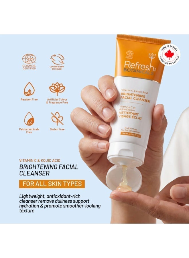 Refresh Botanicals Brightening Facial Cleanser with Vitamin C, Lemon & Cucumber Extracts, ECOCERT COSMOS Certified Organic Sulfate-Free Face Wash, Hydrating Daily Cleanser for Bright-Looking Skin, Removes Dirt, Oil & Makeup, Vegan, Cruelty-Free, Made in Canada - Image 4