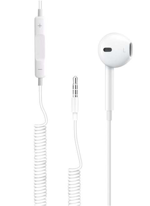 Fend F31 Handsfree Wired Single Side Spring Earphone With Deep Bass and Inline Remote White