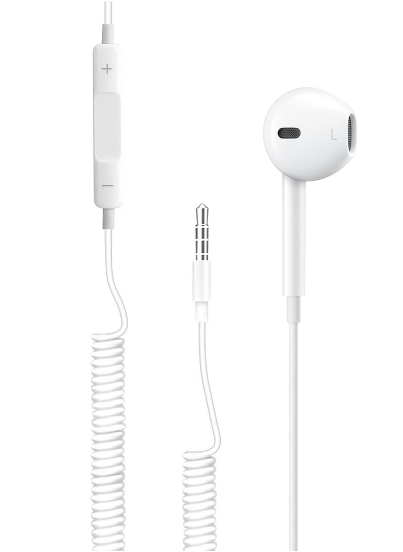 FEND Fend F31 Handsfree Wired Single Side Spring Earphone With Deep Bass and Inline Remote White  - Image 1