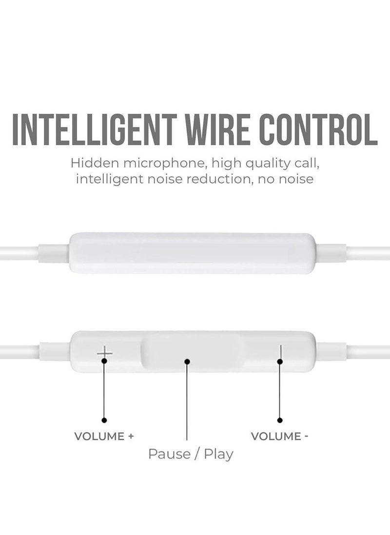 Fend F31 Handsfree Wired Single Side Spring Earphone With Deep Bass and Inline Remote White