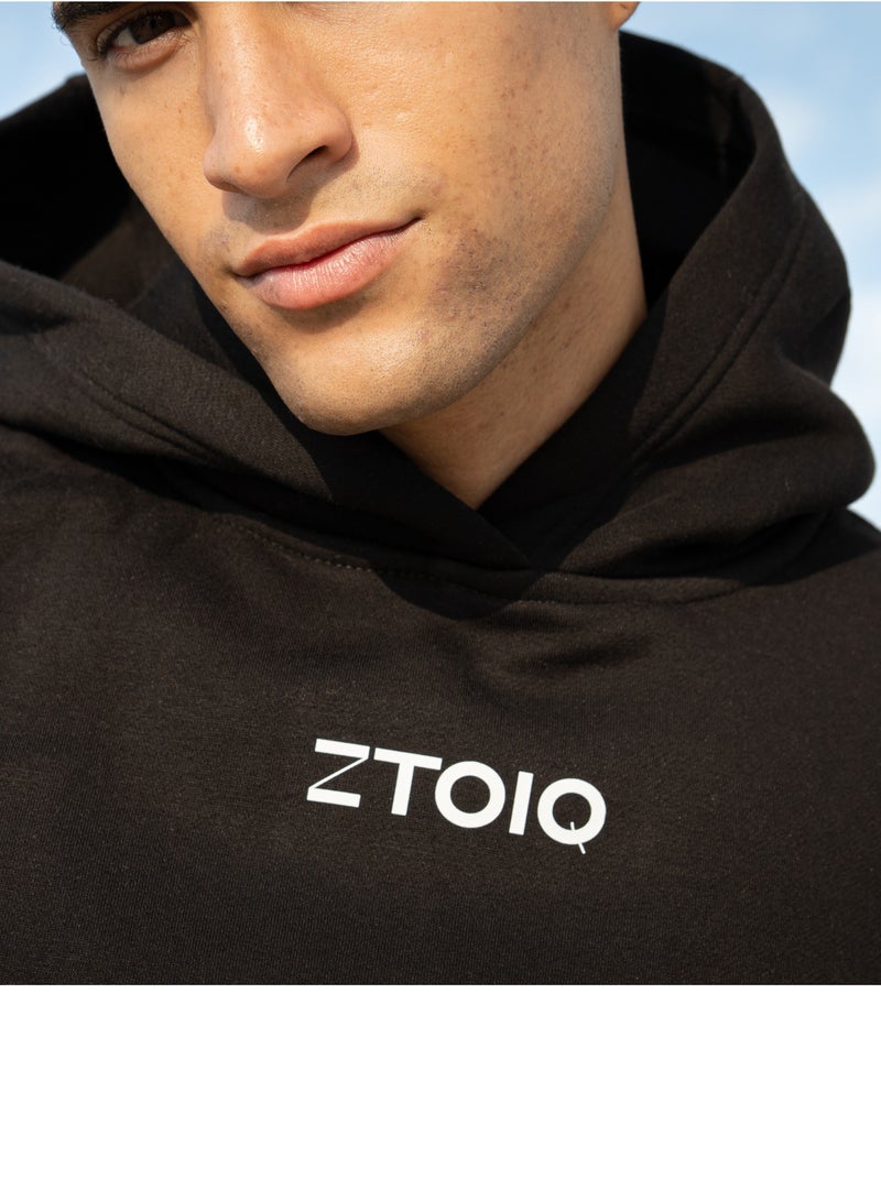 زتويق ZTOIQ Oversized Drop Fit Hoodie for Unisex – 100% Cotton Relaxed Fit Fleece Knit, Stylish & Comfortable - Image 4