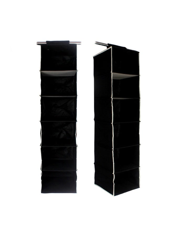 Fabric Hanging Closet Cloth Pants Organizer Bag 6-Shelf Large Capacity House Cupboard Storage Shelves - Image 1