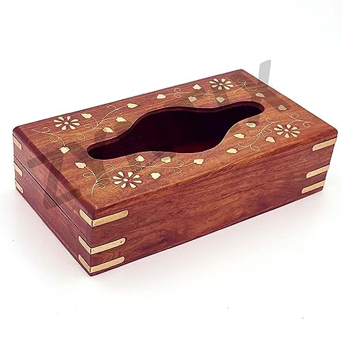 Zyntix Wooden Tissue Paper Box - Friendly 9 x 5 Inch Tissue Paper Holder, Car Tissue Box for Home or Office - Stylish & Durable Design to Keep Your Tissues Handy and Neat - Image 2