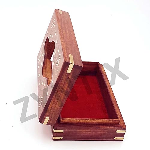 Zyntix Wooden Tissue Paper Box - Friendly 9 x 5 Inch Tissue Paper Holder, Car Tissue Box for Home or Office - Stylish & Durable Design to Keep Your Tissues Handy and Neat - Image 3
