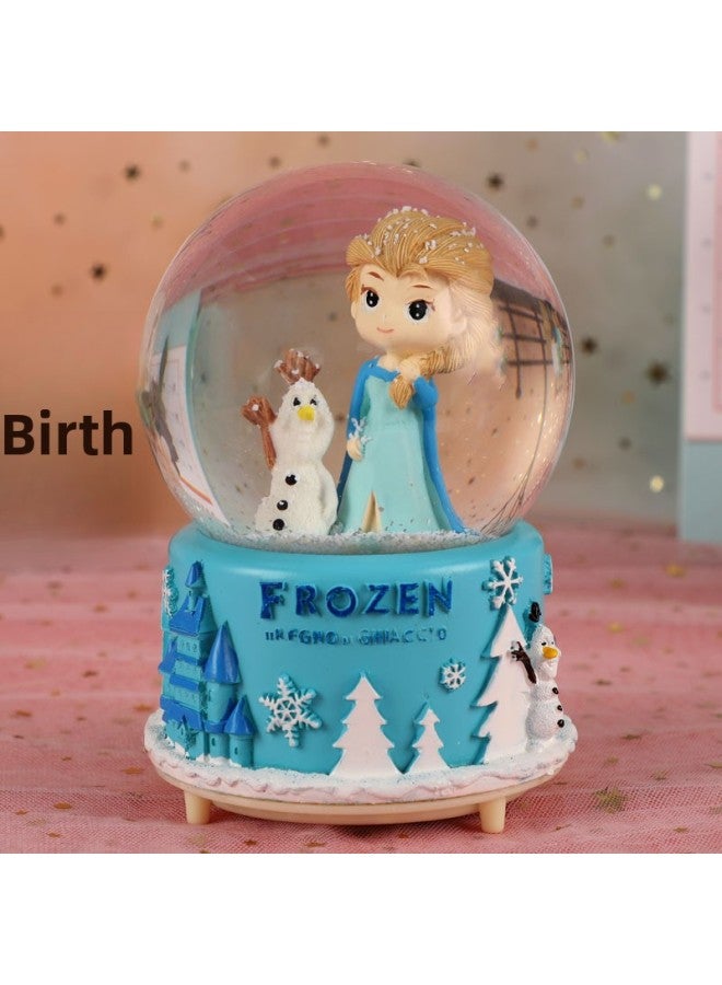 Frozen Aisha Princess Crystal Ball Unicorn Music Box KT Music Box Birthday Gift For Girls Aisha-Color:80# With Light Elsa Blue Skirt  - Image 4