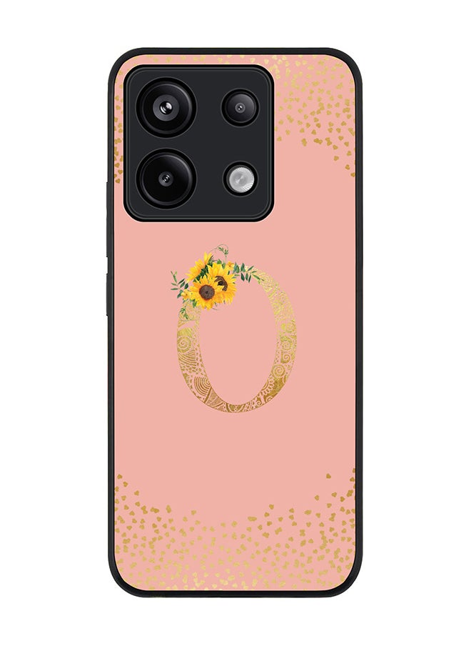 Stylizedd Rugged Case for Xiaomi Redmi Note 13 Pro 5G Case Cover- Custom Monogram Initial Letter Mandala Floral Pattern Alphabet - O(Rose Pink)  - Image 1