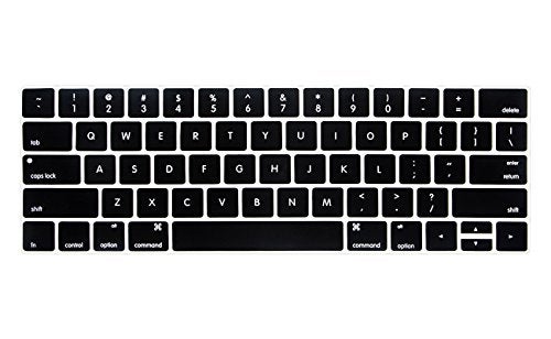 ProElife Premium Ultra Thin Silicone Keyboard Protector Cover Skin for MacBook Pro with Touch Bar 13-inch 15-inch (Model A1706, A1707, A1989, A1990, A2159) (2016 2017 2018 2019 Released) (Black) - Image 1