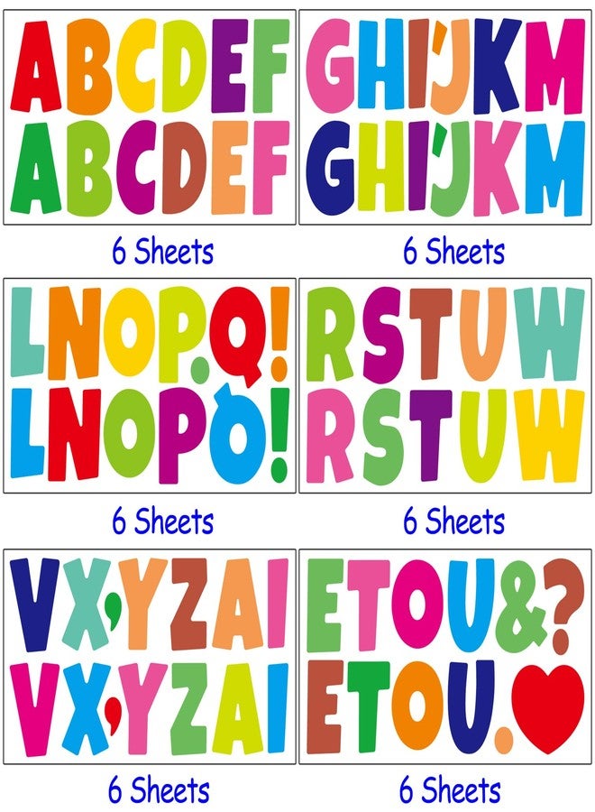 Bemeol 2.5 Inch Bulletin Board Letters 432 Pieces 36 Sheets Alphabet Letter Stickers Cutout Letters for Poster Board Display Home Classroom School Decor(Colorful) - Image 3