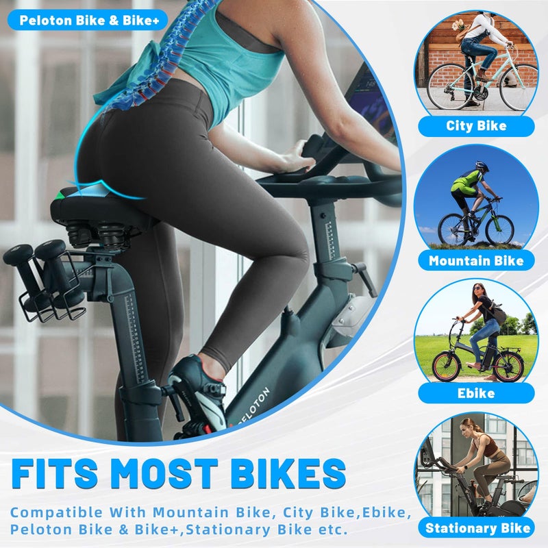 CDYWD Oversized Bike Seat for Men & Women, Comfortable Gel Padded, Extra Wide Bicycle Seat Cushion Comfort, Replacement Saddle for Peloton, Stationary Exercise Bike, Mountain Bike, Cruiser, City Bike - Image 2