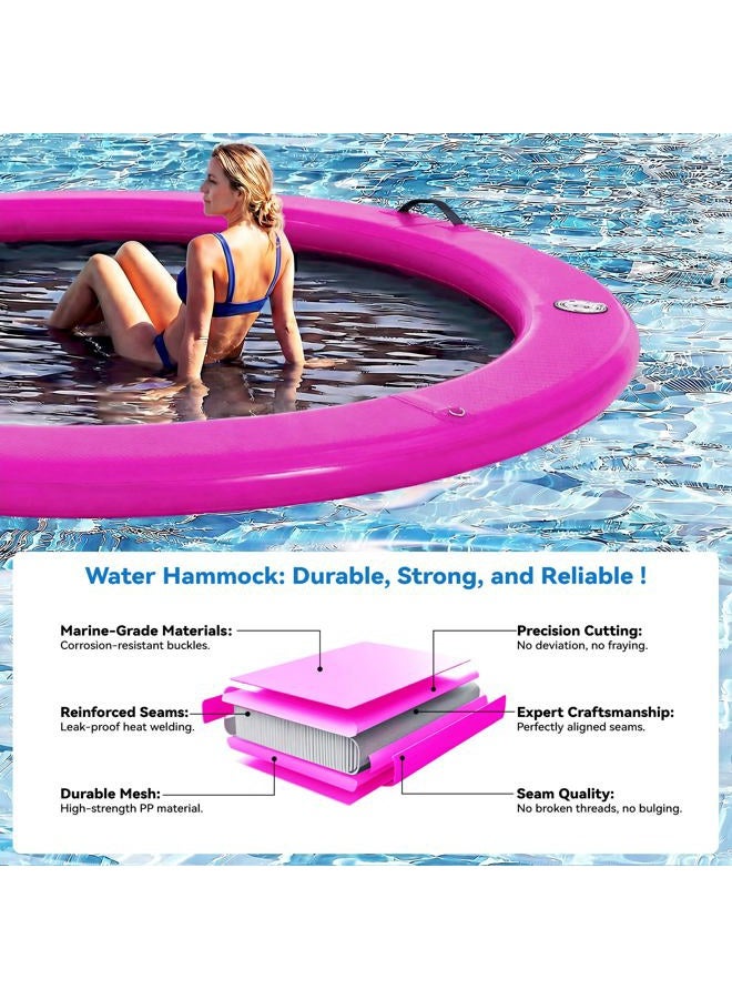 Danrelax 8'x8' Floating Dock, Inflatable Dock,Sunchill Float Ring with 4-inch High-Grade Woven Fabric, Purple - Image 3