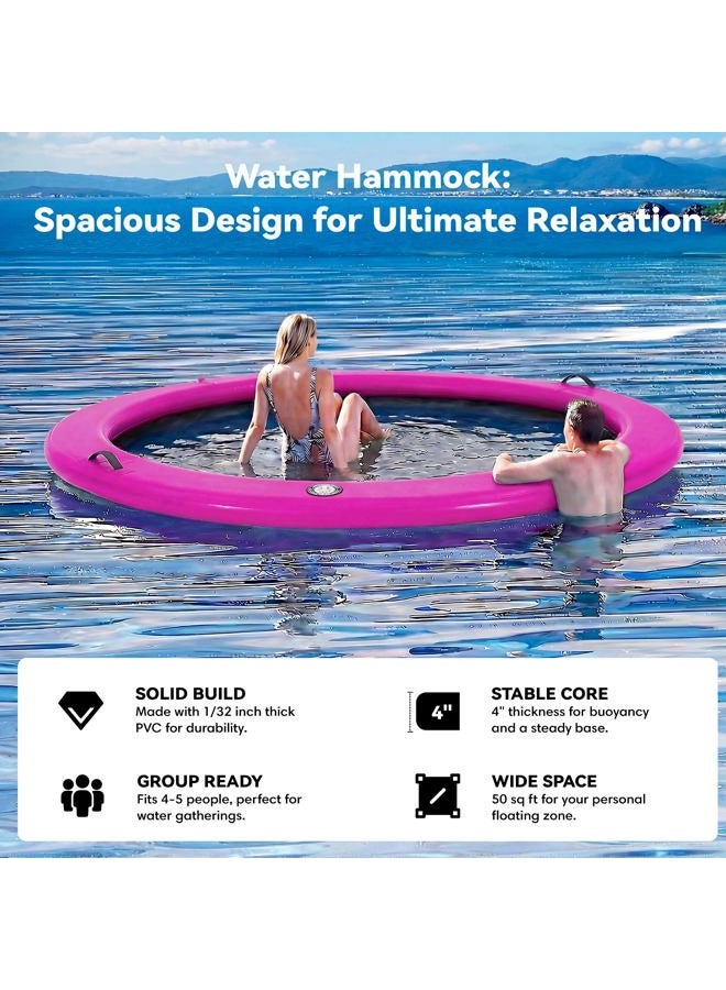 Danrelax 8'x8' Floating Dock, Inflatable Dock,Sunchill Float Ring with 4-inch High-Grade Woven Fabric, Purple - Image 5