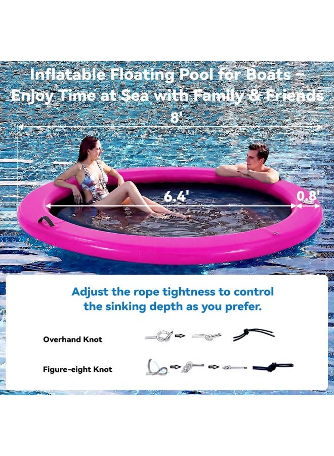 Danrelax 8'x8' Floating Dock, Inflatable Dock,Sunchill Float Ring with 4-inch High-Grade Woven Fabric, Purple - Image 2