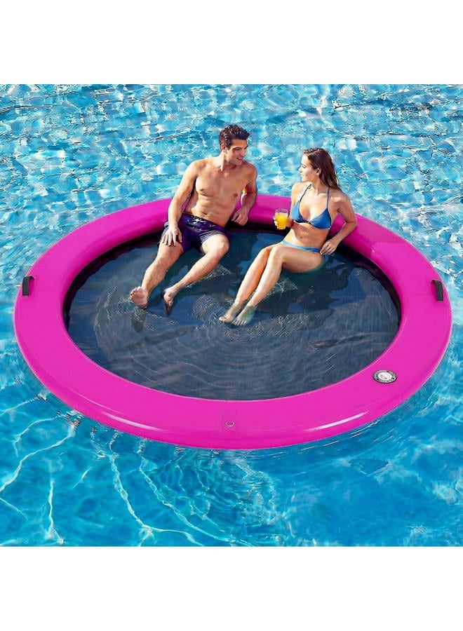 Danrelax 8'x8' Floating Dock, Inflatable Dock,Sunchill Float Ring with 4-inch High-Grade Woven Fabric, Purple - Image 1