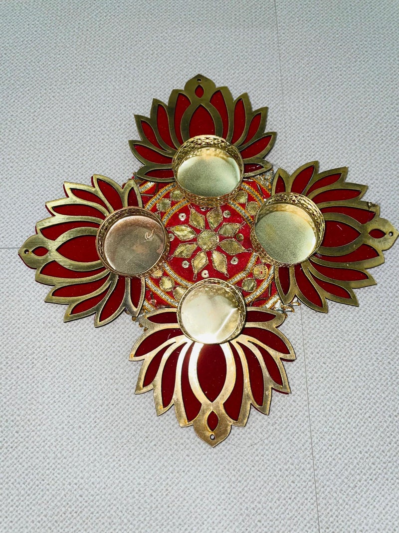 SELLPLUS Sellplus Lotus with Latkan Bandhanwar for Decoration | Festival Decoration | Office Decoration | Wedding Decor Enhance Your Space with Graceful Touches (Red) - Image 2