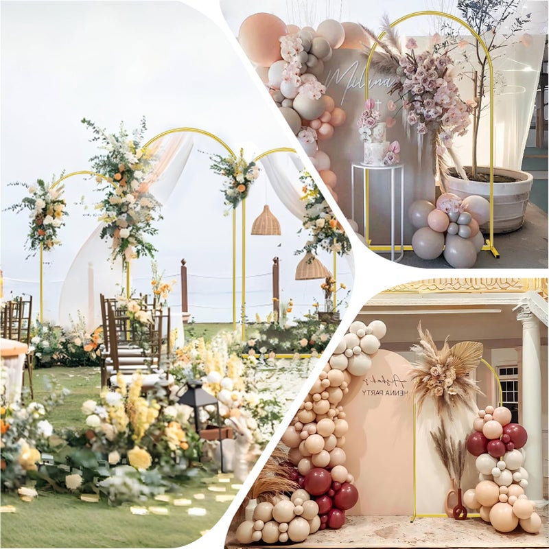 Rtshuok 6FT Arch Backdrop Stand, Gold Metal Arch Stand Backdrop Ideal for Weddings, Birthday Parties, Baby Showers, Celebration Decorations - Image 2