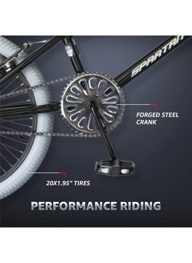 Spartan Exploit BMX Bicycle | 20 inch wheel size | single speed bike | For teens| Black Glossy finish  - Image 3