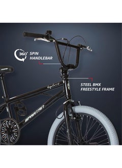 Spartan Exploit BMX Bicycle | 20 inch wheel size | single speed bike | For teens| Black Glossy finish  - Image 2